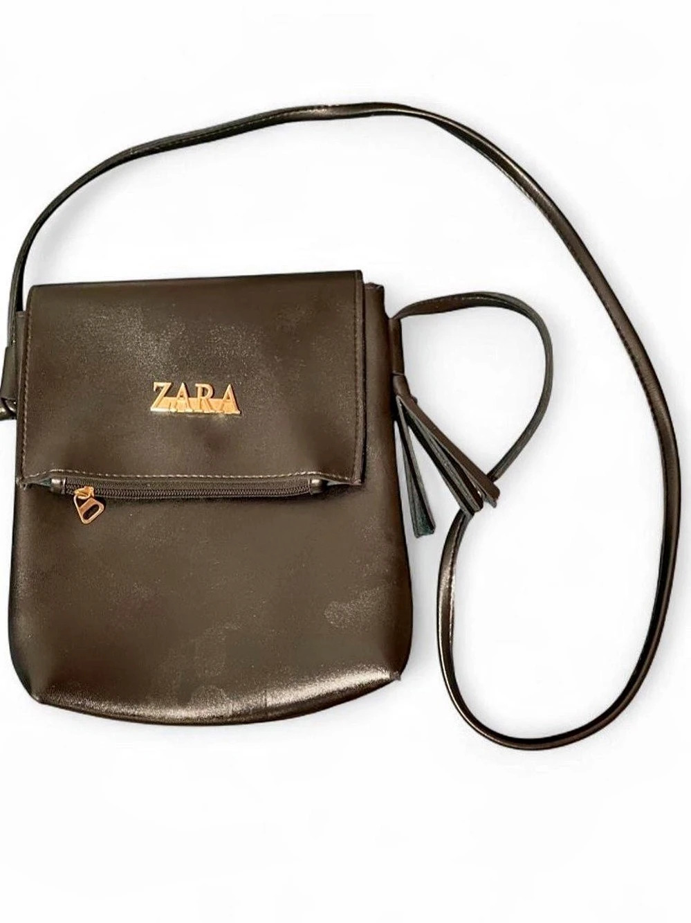 Zara black Crossbody Bag with gold tone hardware